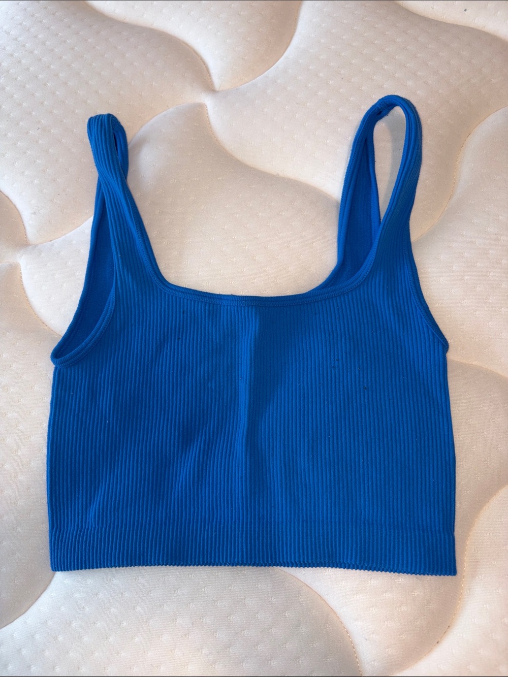 Zara Electric Blue Ribbed Crop Tank